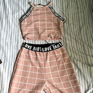 2 piece pants and shirt set